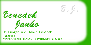 benedek janko business card