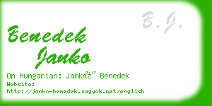 benedek janko business card